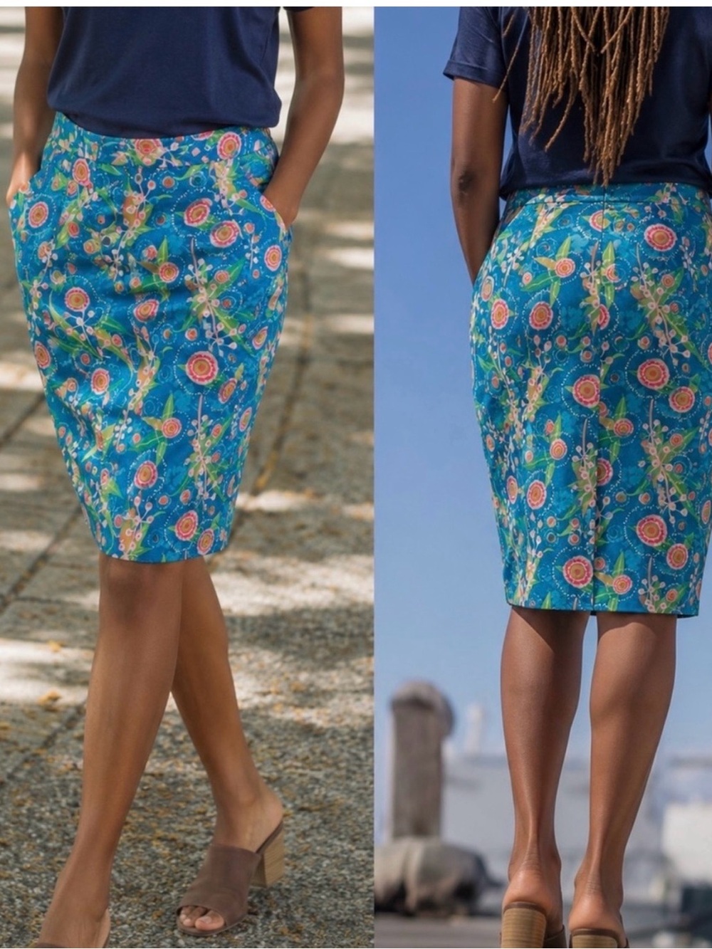 New RipSkirt Hawaii Blue Aussie Floral Wrap Skirt Length 3 Medium